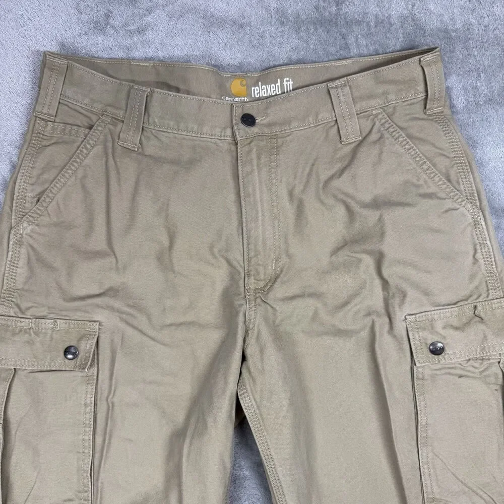 Carhartt Men's Work Pant 36x32 Khaki Relaxed Fit Rugged Cargo Canvas Carpenter - Picture 3 of 10